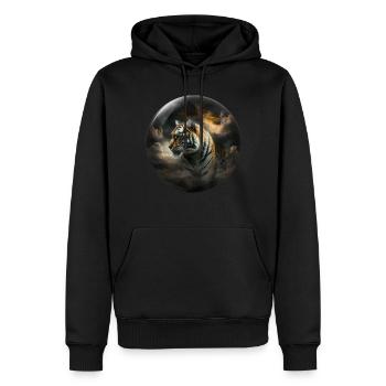 Tiger Glas Kugel Wolke Raubkatze Geschenk Kunst - Männer Premium Bio Hoodie - Schwarz - Vorne - Nico (187cm)