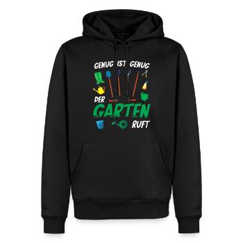 Garten Gärtner Gartenarbeit - Der Garten ruft - Männer Premium Bio Hoodie - Schwarz - Vorne - Nico (187cm)