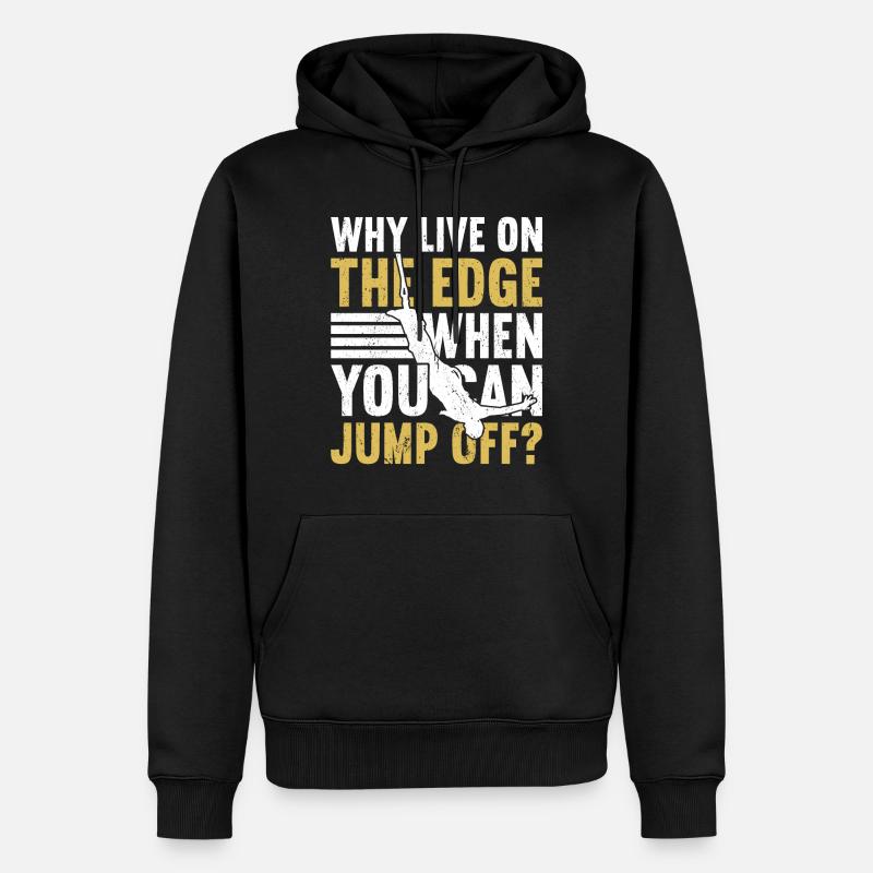 Bungee-Jump Bungee-Jumping - Männer Premium Bio Hoodie - Schwarz