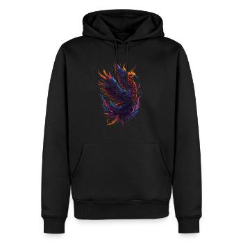 Mythischer Phönixvogel mit Flammen - Männer Premium Bio Hoodie - Schwarz - Vorne - Nico (187cm)