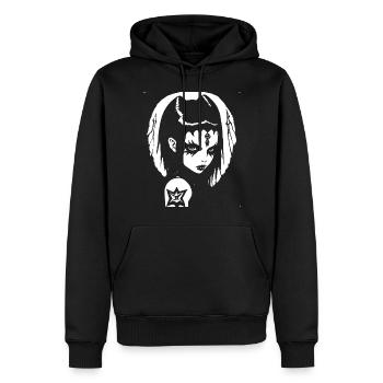 Dark Art Occult Gothic Batcave Girl Post Punk Bat - Men’s Premium Organic Hoodie - black - Front - Nico (187cm)