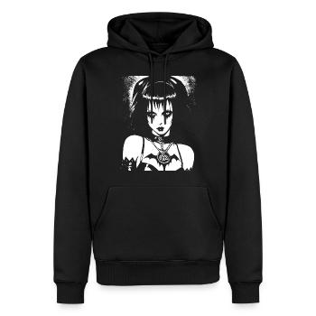 Dunkle Kunst Okkulte Gothic Batcave Mädchen Post Punk Fledermaus - Männer Premium Bio Hoodie - Schwarz - Vorne - Nico (187cm)