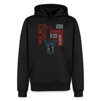 Japon Vaporwave Esthétique Retro Streetwear - Sweat à capuche Premium bio Homme - noir - Devant - Nico (187cm)