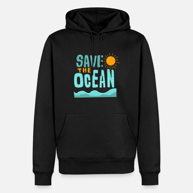 Save The Ocean - Männer Premium Bio Hoodie - Schwarz