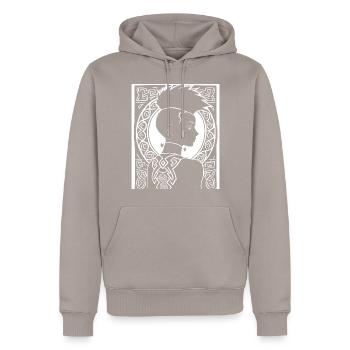Fantasy Post Punk Keltische Stammeskunst Batcave Girl - Männer Premium Bio Hoodie - Taupe - Vorne - Nico (187cm)