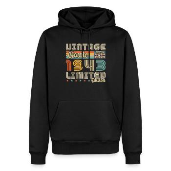 Jahrgang 1943 Geburtstagsgeschenk 1943 - Männer Premium Bio Hoodie - Schwarz - Vorne - Nico (187cm)