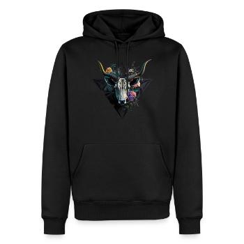 Chèvre Fleurs Art Cadeau Chèvre Animal Ferme - Sweat à capuche Premium bio Homme - noir - Devant - Nico (187cm)