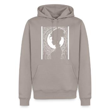 Fantasy Post Punk Keltische Stammeskunst Batcave Girl - Männer Premium Bio Hoodie - Taupe - Vorne - Nico (187cm)