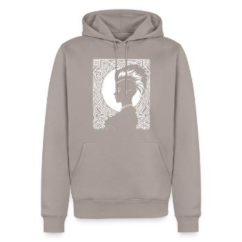 Fantasy Post Punk Keltische Stammeskunst Batcave Girl - Männer Premium Bio Hoodie - Taupe - Vorne - Nico (187cm)
