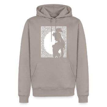 Fantasy Post Punk Keltische Stammeskunst Batcave Girl - Männer Premium Bio Hoodie - Taupe - Vorne - Nico (187cm)