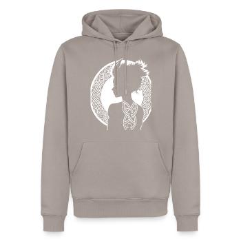 Fantasy Post Punk Keltische Stammeskunst Batcave Girl - Männer Premium Bio Hoodie - Taupe - Vorne - Nico (187cm)