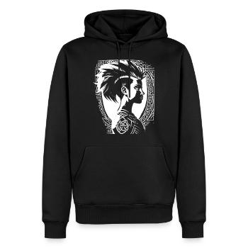 Fantasy Post Punk Keltische Stammeskunst Batcave Girl - Männer Premium Bio Hoodie - Schwarz - Vorne - Nico (187cm)
