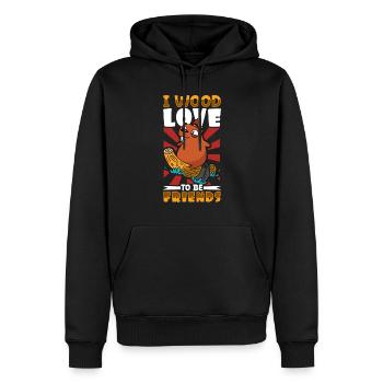 Beaver Fan Beaver Lover Funny Beaver Gift - Sweat à capuche Premium bio Homme - noir - Devant - Nico (187cm)