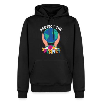 Protect The Planet - Männer Premium Bio Hoodie - Schwarz - Vorne - Nico (187cm)