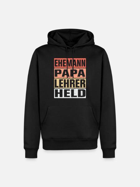 Lehrer Vater Ehemann Held - Männer Premium Bio Hoodie - Schwarz