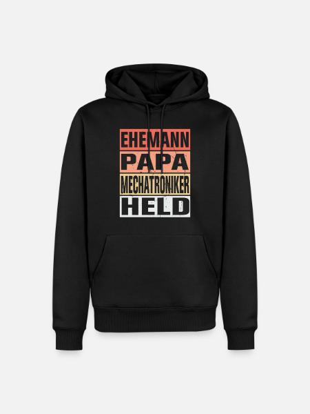 Mechatroniker Vater Ehemann Held - Männer Premium Bio Hoodie - Schwarz