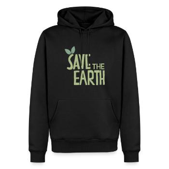 Save The Earth Nachhaltig Klimawandel - Männer Premium Bio Hoodie - Schwarz - Vorne - Nico (187cm)