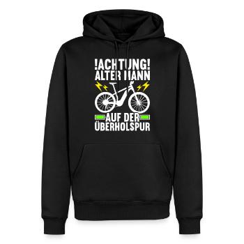E-Bike E Bike Elektrofahrrad Elektrorad - Männer Premium Bio Hoodie - Schwarz - Vorne - Nico (187cm)
