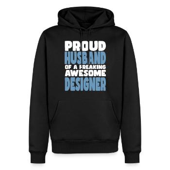 Stolze Ehefrau Eines Verdammt Guten Designers - Männer Premium Bio Hoodie - Schwarz - Vorne - Nico (187cm)