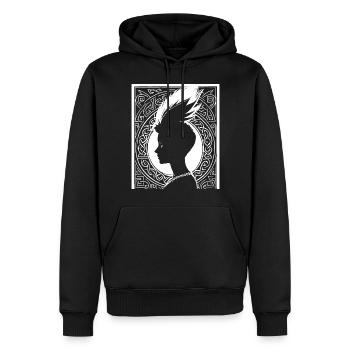 Fantasy Post Punk Keltische Stammeskunst Batcave Girl - Männer Premium Bio Hoodie - Schwarz - Vorne - Nico (187cm)