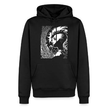 Fantasy Post Punk Keltische Stammeskunst Batcave Girl - Männer Premium Bio Hoodie - Schwarz - Vorne - Nico (187cm)