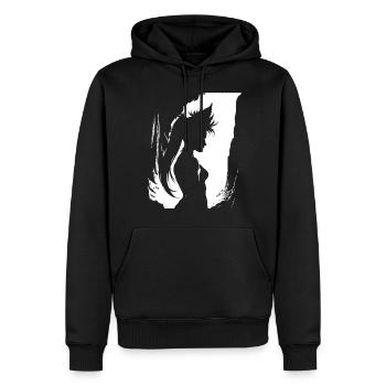 Fantasy Post Punk Celtic Tribal Art Batcave Girl - Men’s Premium Organic Hoodie - black - Front - Nico (187cm)