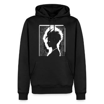 Fantasy Post Punk Celtic Tribal Batcave Mohawk Gi - Sweat à capuche Premium bio Homme - noir - Devant - Nico (187cm)