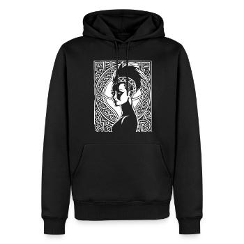 Fantasy Post Punk Keltisch Stamm Bathöhle Mohawk Gi - Männer Premium Bio Hoodie - Schwarz - Vorne - Nico (187cm)