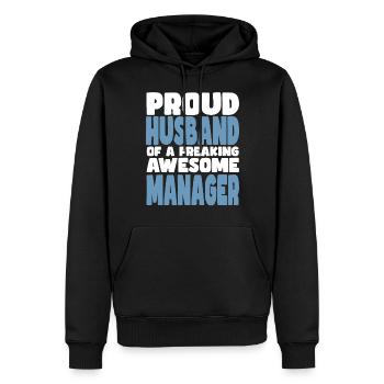 Stolze Ehefrau Eines Verdammt Guten Managers - Männer Premium Bio Hoodie - Schwarz - Vorne - Nico (187cm)