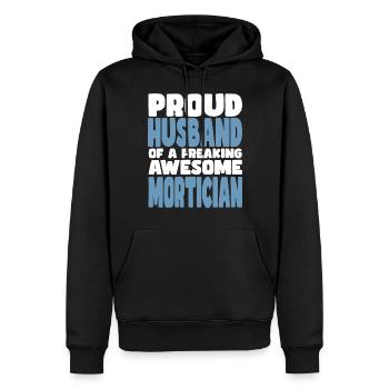Stolze Ehefrau Eines Verdammt Guten Bestatters - Männer Premium Bio Hoodie - Schwarz - Vorne - Nico (187cm)