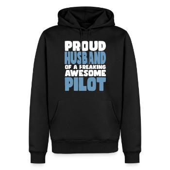 Stolze Ehefrau Eines Verdammt Guten Pilots - Männer Premium Bio Hoodie - Schwarz - Vorne - Nico (187cm)