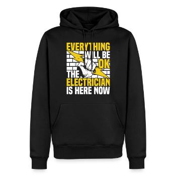 Électriciens électriciens - Sweat à capuche Premium bio Homme - noir - Devant - Nico (187cm)