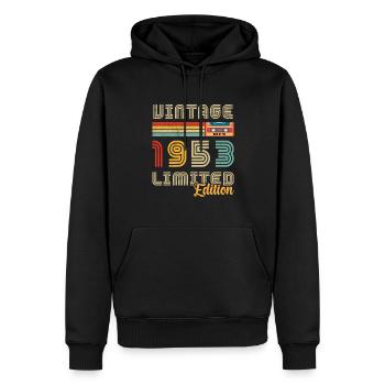 Jahrgang 1953 Geburtstagsgeschenk 1953 - Männer Premium Bio Hoodie - Schwarz - Vorne - Nico (187cm)