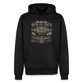 60 Geburtstag Oldtimer 1963 2023 - Männer Premium Bio Hoodie - Schwarz - Vorne - Nico (187cm)