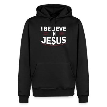 Ich Glaube An Jesus Christlicher Glaube Gläubiger - Männer Premium Bio Hoodie - Schwarz - Vorne - Nico (187cm)