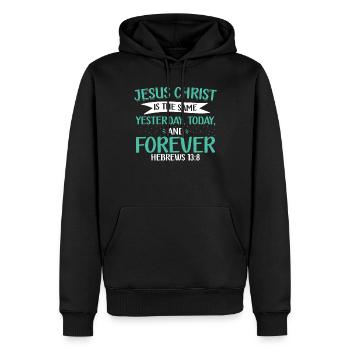 Jesus Christus Ist Derselbe Glaube Christlicher - Männer Premium Bio Hoodie - Schwarz - Vorne - Nico (187cm)