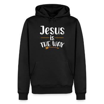 Jesus Ist Der Weg Christlicher Glaube An Gott - Männer Premium Bio Hoodie - Schwarz - Vorne - Nico (187cm)