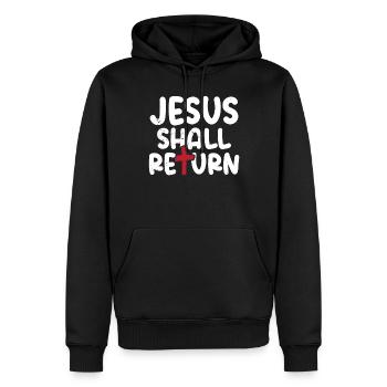Jesus Wird Wiederkommen Kreuz Christlicher Glaube - Männer Premium Bio Hoodie - Schwarz - Vorne - Nico (187cm)