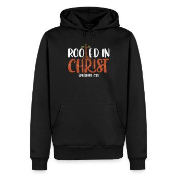 Enraciné dans le Christ des chrétiens d’Éphèse - Sweat à capuche Premium bio Homme - noir - Devant - Nico (187cm)