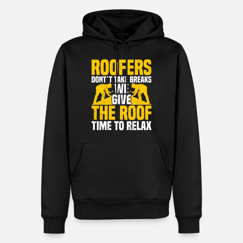 Dachdecker Dachdecker Dachziegel - Männer Premium Bio Hoodie - Schwarz