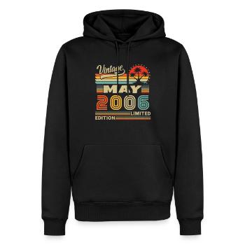 Mai 2006 Vintage Nées En Mai 2006 Anniversaire - Sweat à capuche Premium bio Homme - noir - Devant - Nico (187cm)