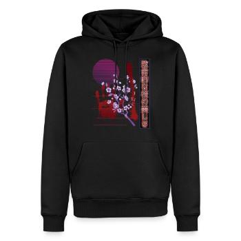 Esthétique Vaporwave Japan Retro - Sweat à capuche Premium bio Homme - noir - Devant - Nico (187cm)