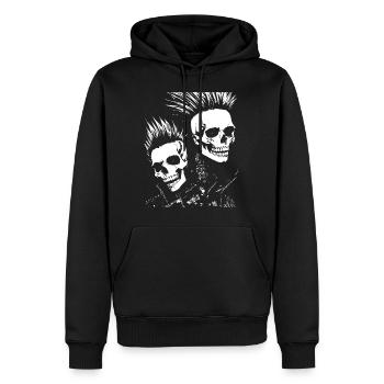 Anarchy Fan Skull avec Mohawk Crazy Antisocial Pu - Sweat à capuche Premium bio Homme - noir - Devant - Nico (187cm)