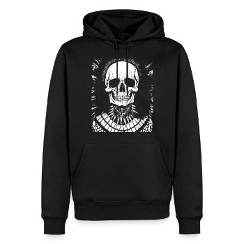 Horror Fan Totenkopf mit Irokesenschnitt Verrückter Punkrocker Wortspiel - Männer Premium Bio Hoodie - Schwarz - Vorne - Nico (187cm)