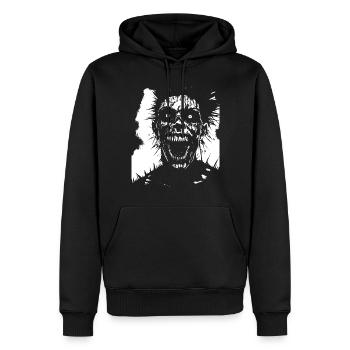 Punkrock Fan Skull avec Mohawk Crazy Antisocial P - Sweat à capuche Premium bio Homme - noir - Devant - Nico (187cm)