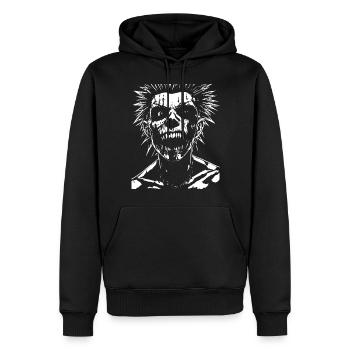 Anarchy Fan Schädel mit Irokesenschnitt Verrückt Asozial Pu - Männer Premium Bio Hoodie - Schwarz - Vorne - Nico (187cm)