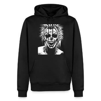 Crâne de fan de punkrock avec Mohawk Crazy Antisocial P - Sweat à capuche Premium bio Homme - noir - Devant - Nico (187cm)