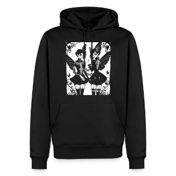 Fairycore Esthétique Grunge Squelette Fée Goth G - Sweat à capuche Premium bio Homme - noir - Devant - Nico (187cm)