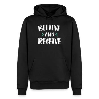Glauben Und Empfangen Christlicher Glaube An Gott - Männer Premium Bio Hoodie - Schwarz - Vorne - Nico (187cm)