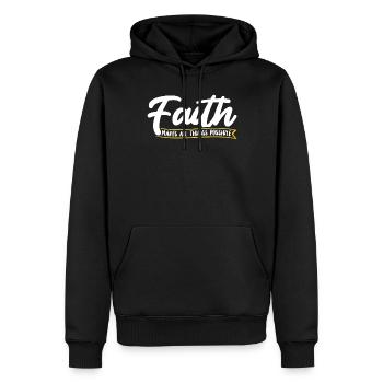 Faith makes everything possible Christian Jesus - Men’s Premium Organic Hoodie - black - Front - Nico (187cm)